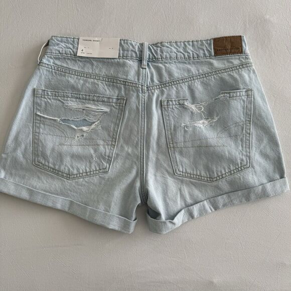 NWT American Eagle Womens Tomgirl Light Wash Denim Shorts Blue White Size 4 - Picture 6 of 8